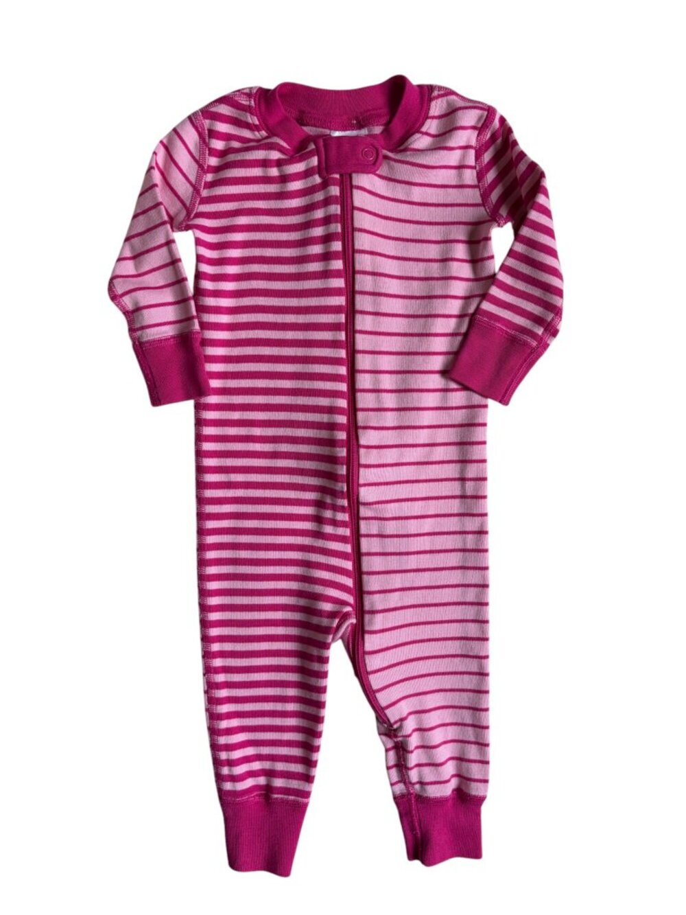 Hanna Andersson One-Piece Sleeper Pajama (Pink Striped) (6 - 12 mos)